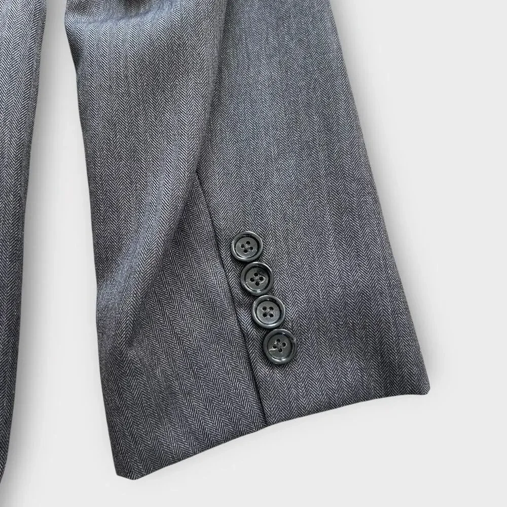 J.Crew Ludlow Jacket Blazer Men's 42R Gray Italian Wool Herringbone Tollegno